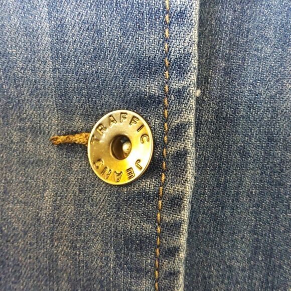 Traffic Jean Wear button front blue denim paper bag front waist skirt with belt - Picture 6 of 10